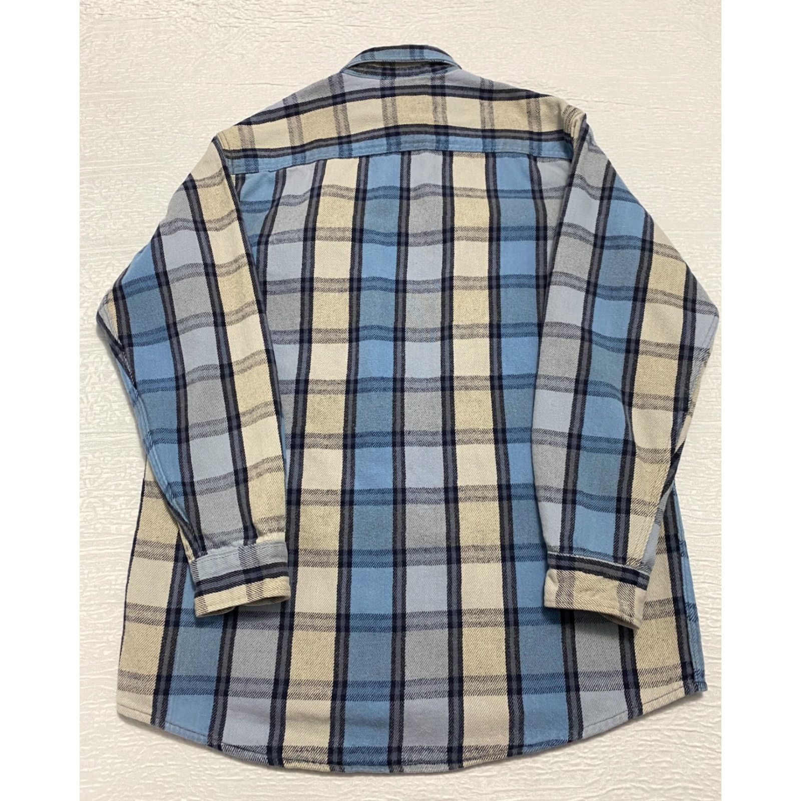 Vintage VINTAGE M Fine & Sons Heavy Flannel Long Sleeve Shirt L Blue Plaid 90s Mens Shirt Size US L / EU 52-54 / 3 - 4 Thumbnail