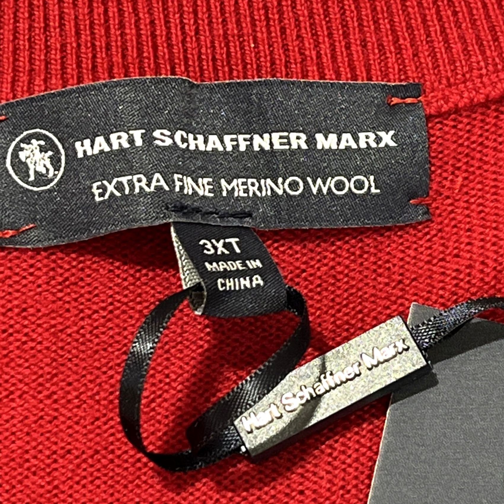Hart Schaffner Marx Mens Big & Tall Hart Schaffner Marx Extra Fine Merino Wool V-Neck Sweater 3XB Size US XXL / EU 58 / 5 - 6 Thumbnail