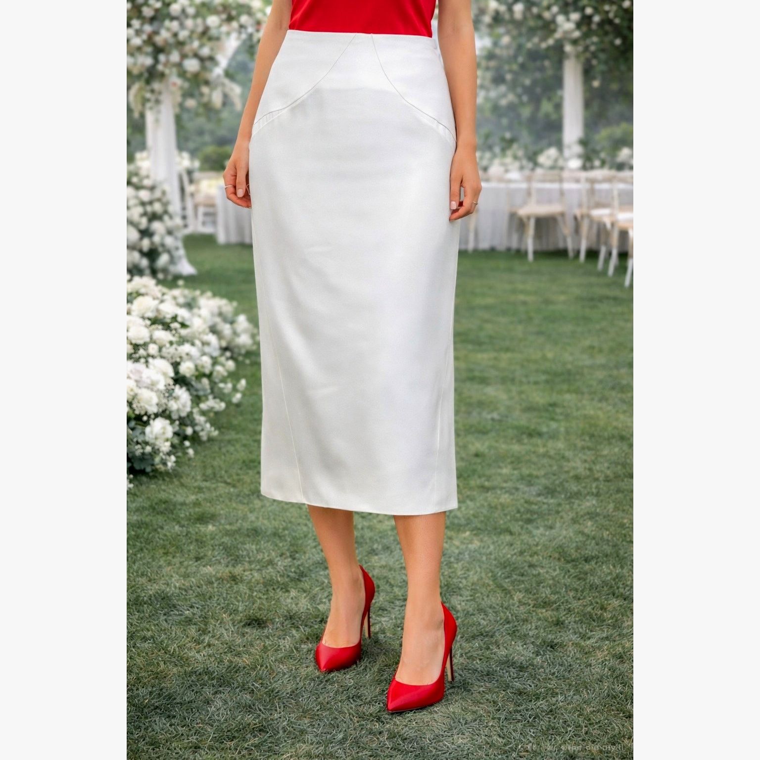 Zac Posen Zac Posen Midi Skirt Vanilla size 10 Size L / US 10 / IT 46 - 1 Thumbnail