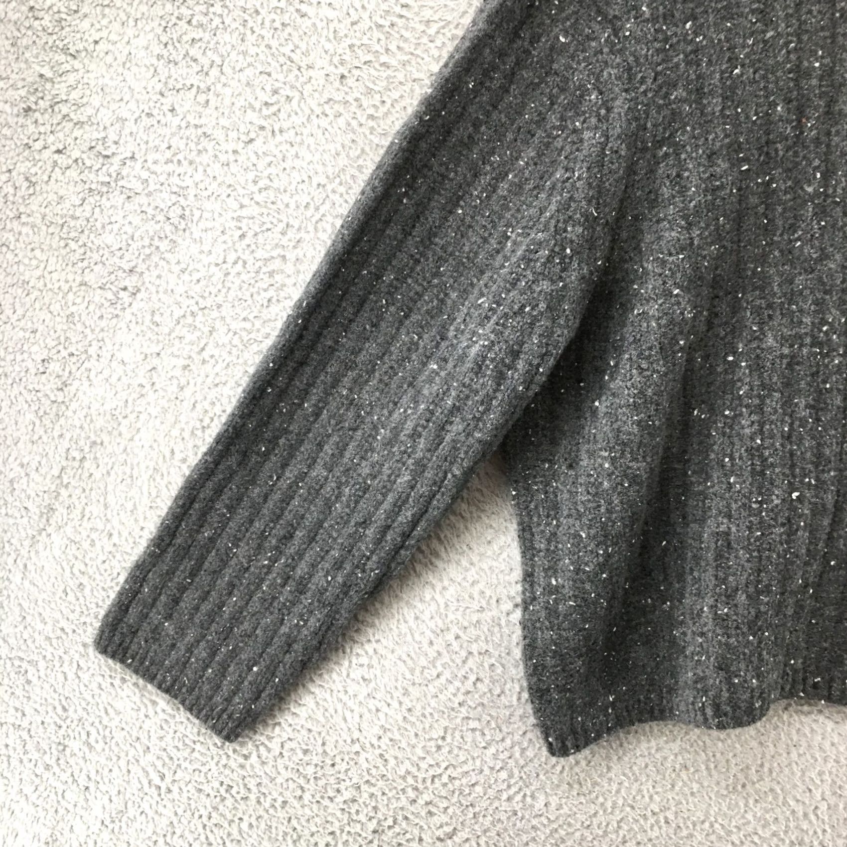 Vintage Universal Thread Pullover Sweater Womens 2XL Gray Polyester Turtle Neck Dolman Sleeve Knit Top Regular Fit Size XXL / US 16-18 / IT 52-54 - 3 Thumbnail