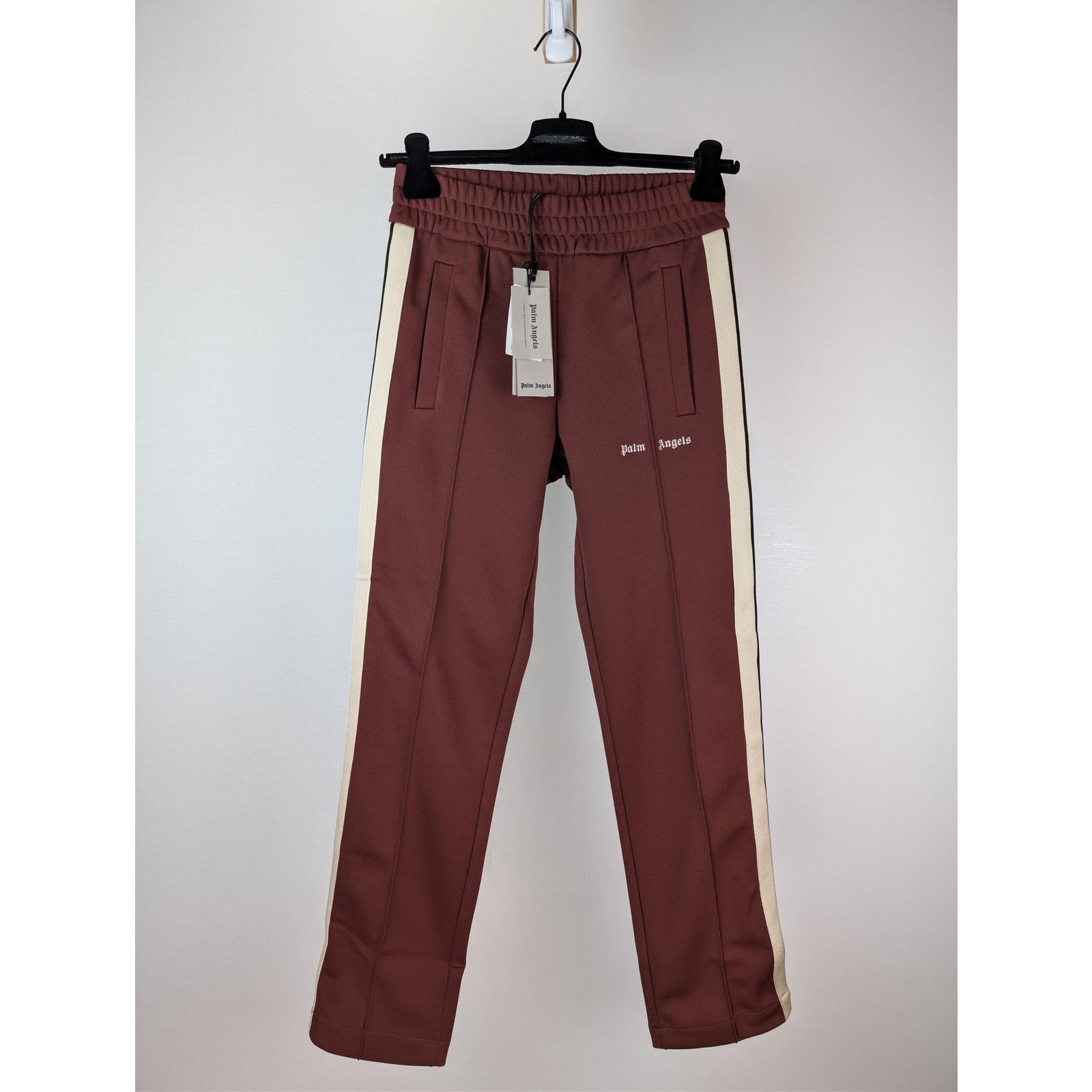 Palm Angels o1rshd1 Q:2 / Classic Logo Track Pants Burgundy / Off White Size US 36 / EU 52 - 2 Thumbnail