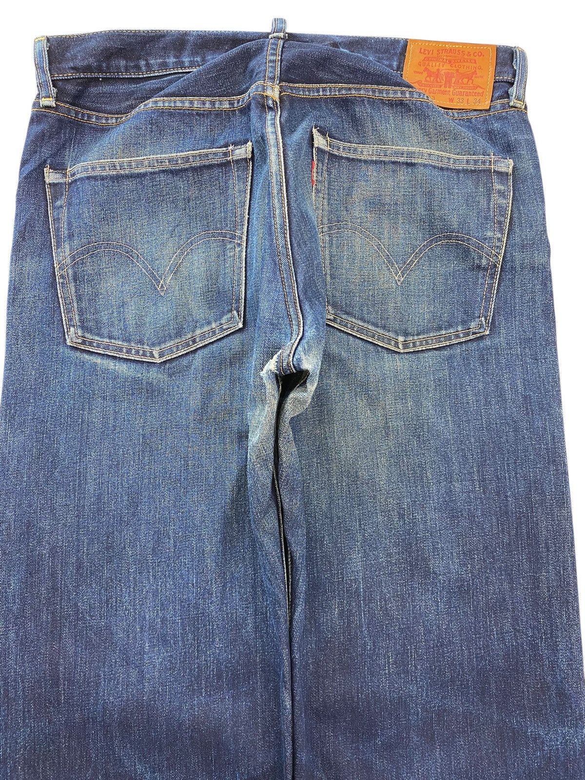 Levi's Levi’s Blue Wash Whiskered Style Straight Leg Jean Size US 34 / EU 50 - 4 Thumbnail