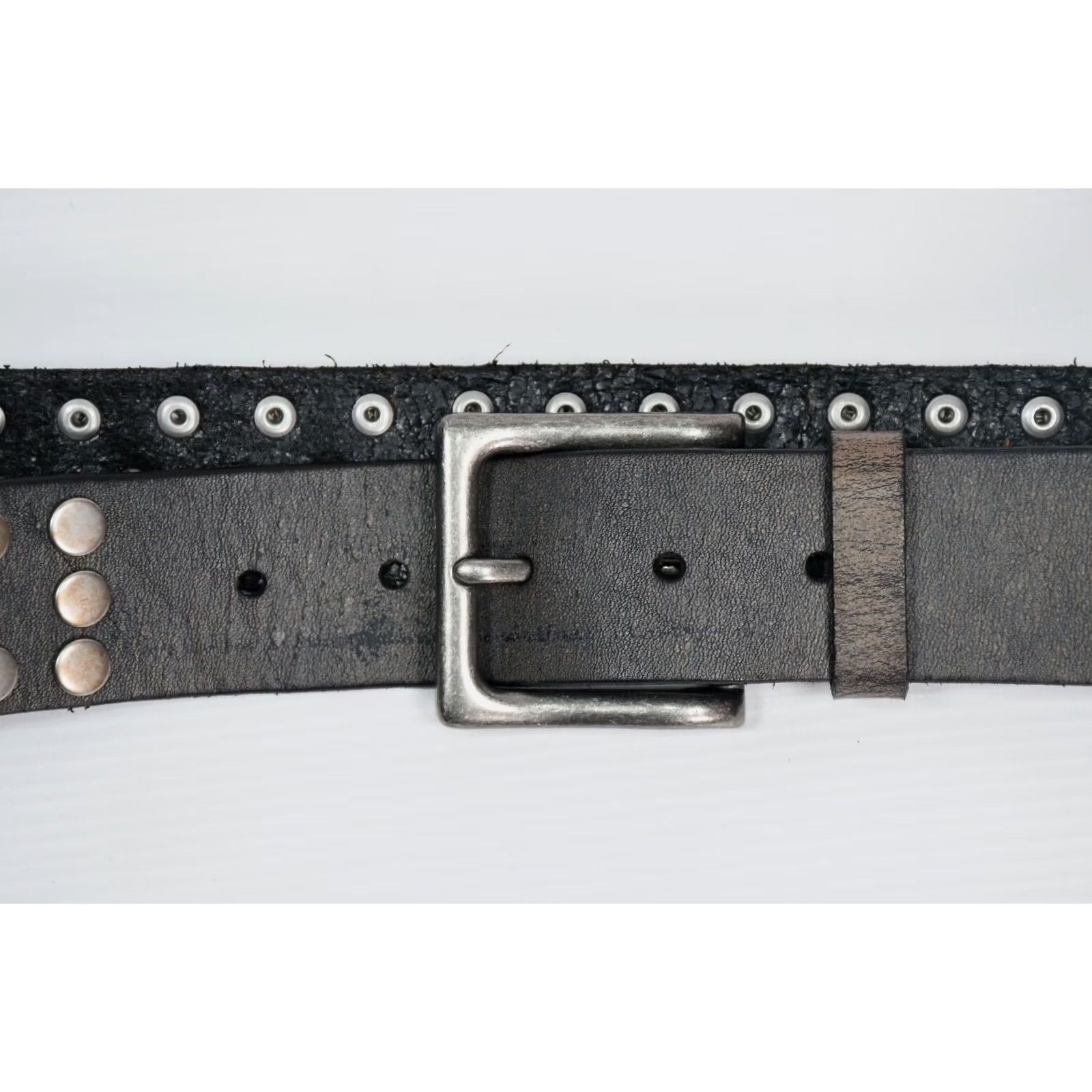 Vintage Liebeskind Berlin LKB622 Leather Studded Women's Belt 95cm Gray Studded Belt Women 95cm Leather Waist Belt Size ONE SIZE - 4 Thumbnail