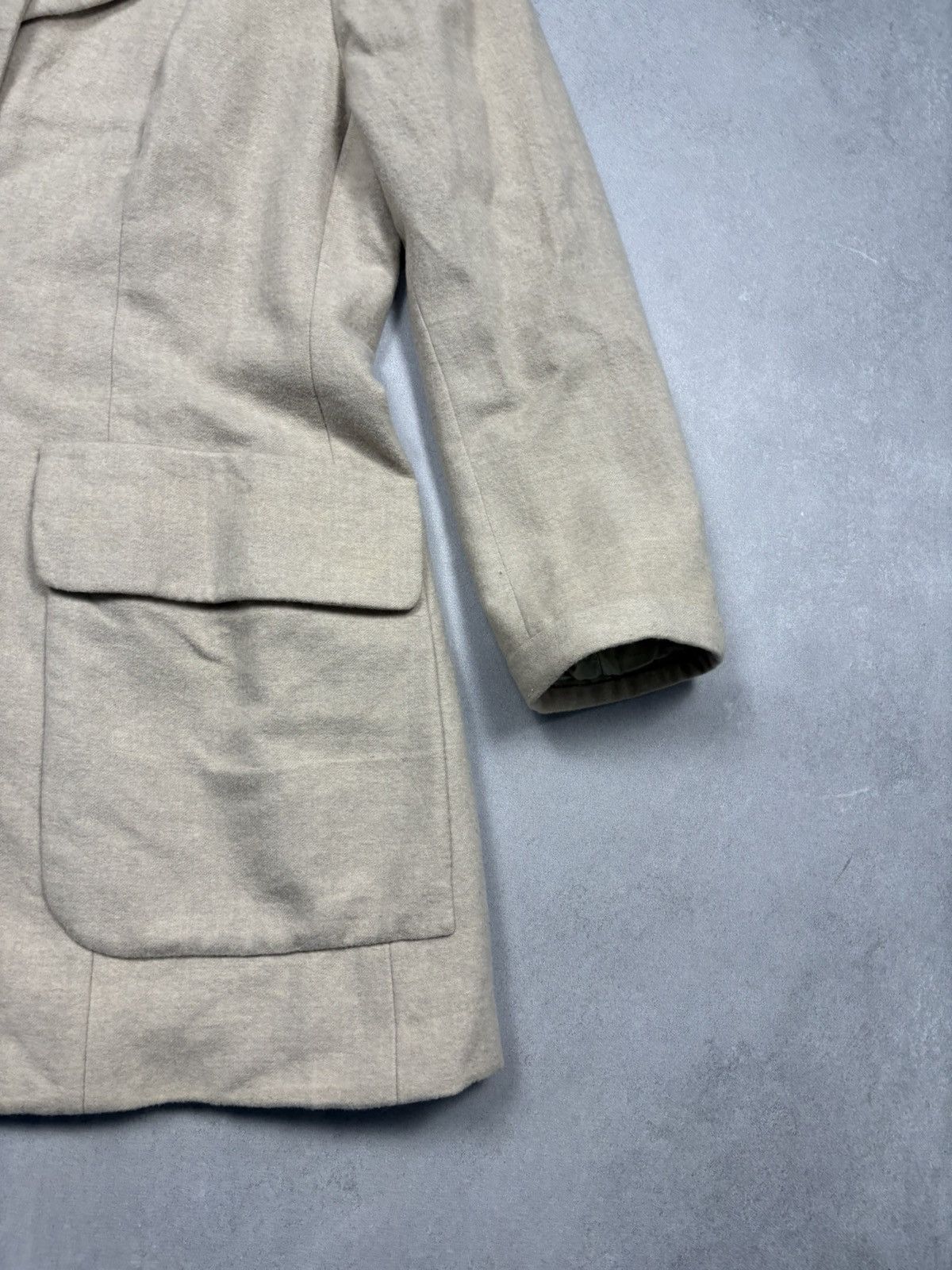 Other Jacques Fath Paris Beige Wool Tailored Blazer Coat Vintage Size L / US 10 / IT 46 - 5 Thumbnail