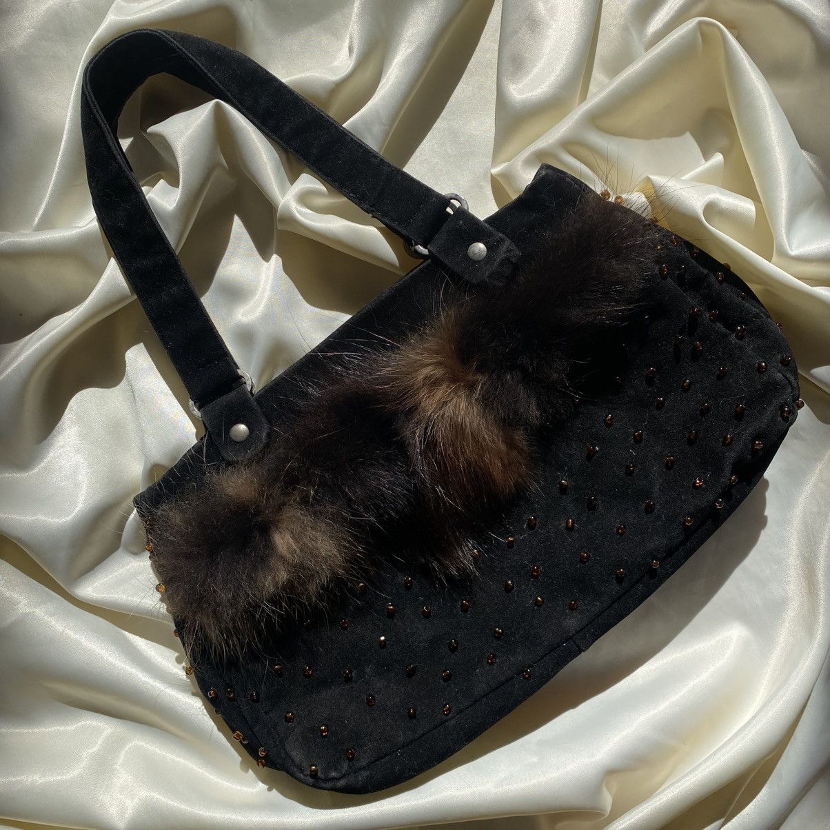 Vintage Vintage rabbit fur shoulder bag Size ONE SIZE - 2 Thumbnail