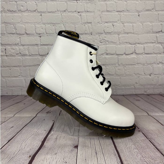 Dr. Martens Dr.Martens 1460 Smooth White Leather Lace Up Boots