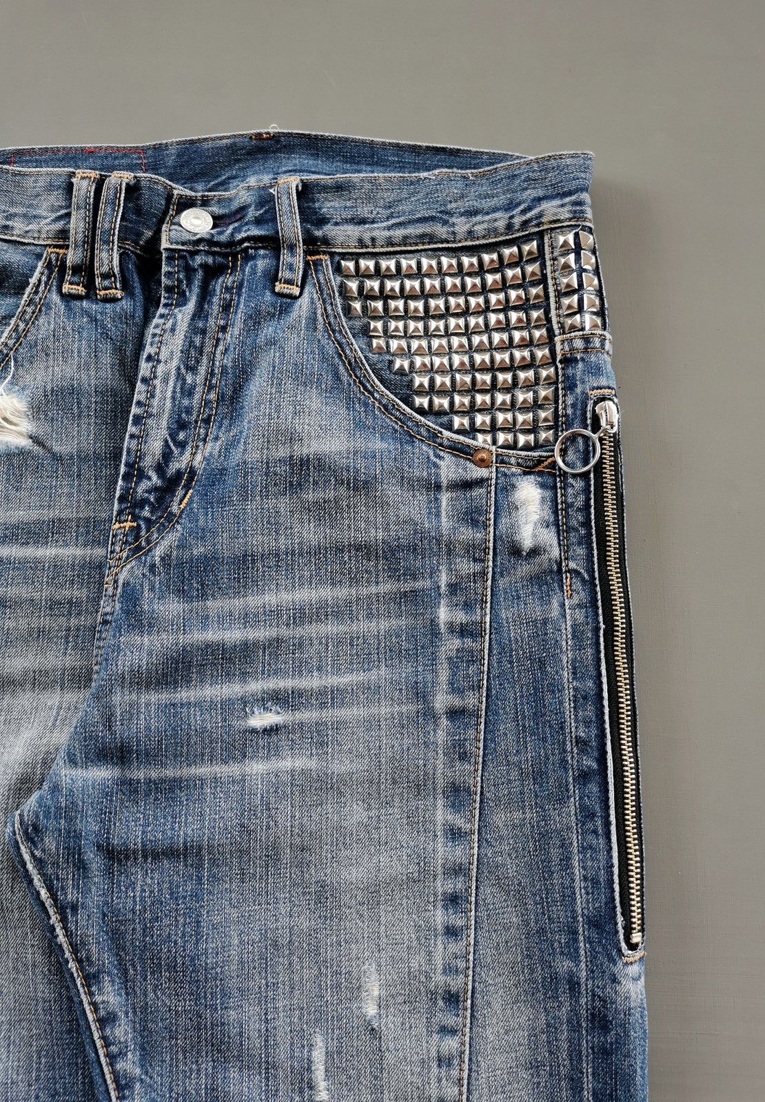 Seditionaries Punk Studded Zipper RNA Japan 3Q Short Jeans Size US 31 - 1 Thumbnail