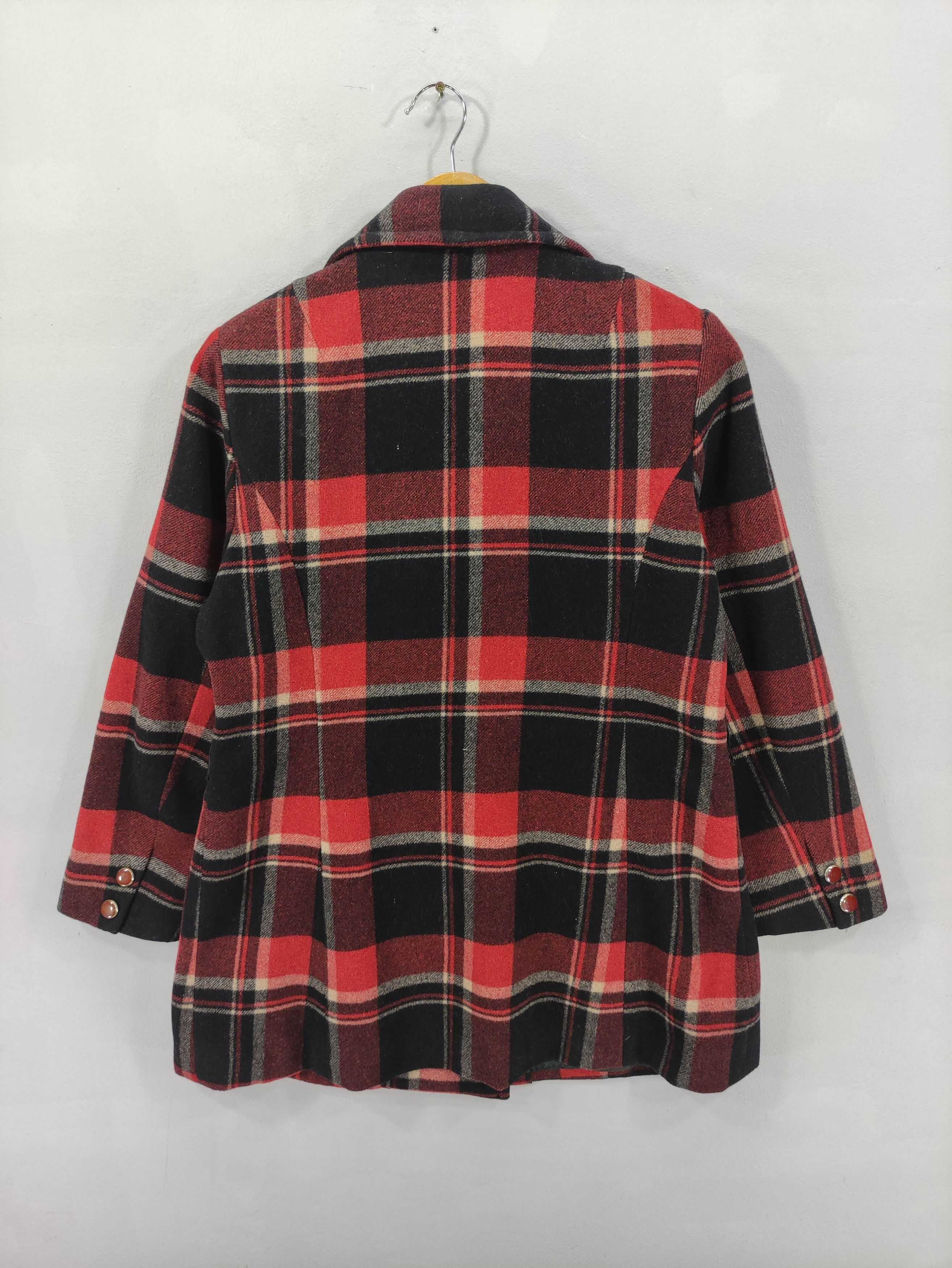 Japanese Brand Vintage Bon Check Plaid Wool Coat Jacket Size S / US 4 / IT 40 - 9 Thumbnail