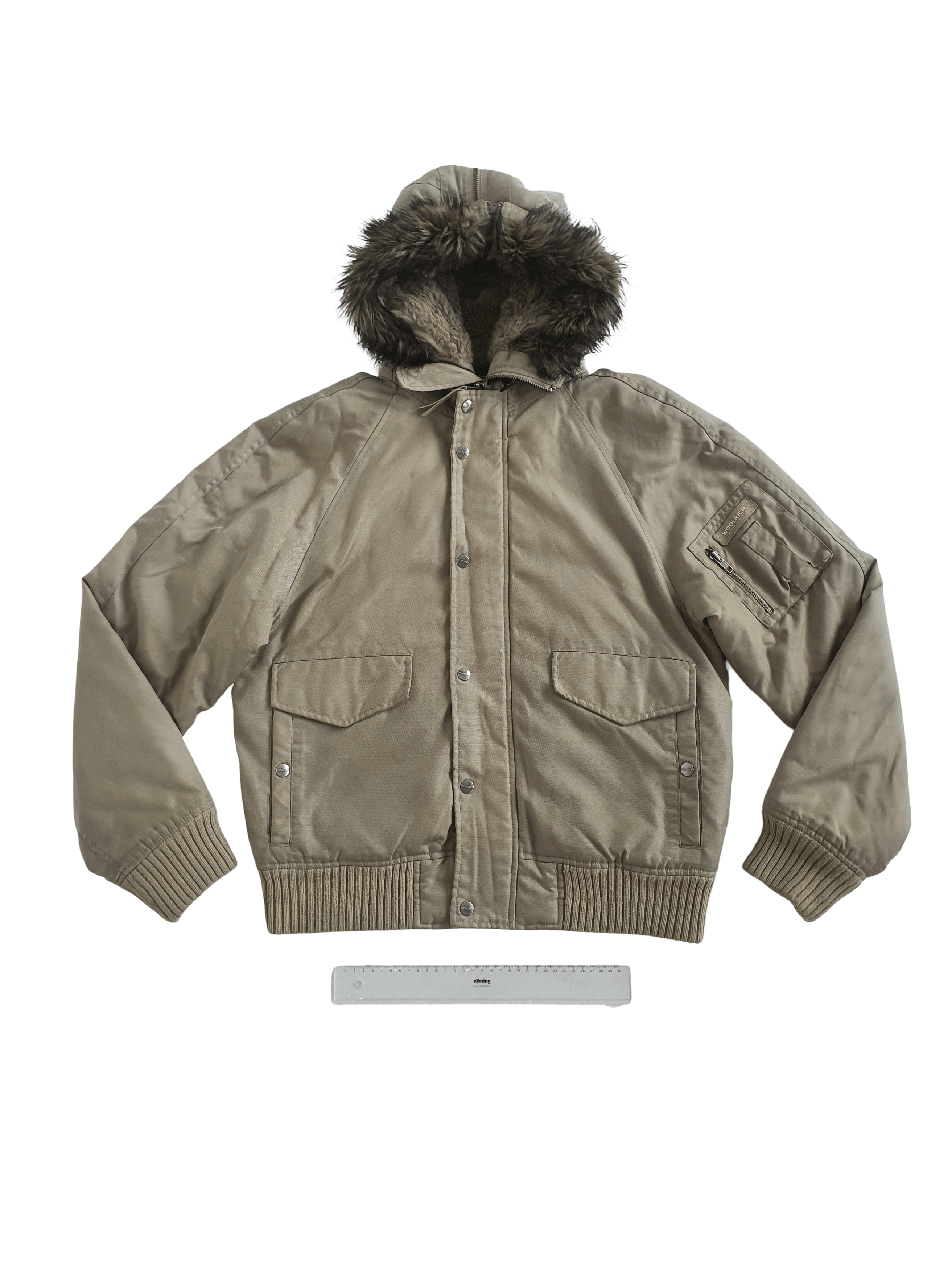 Woolrich Woolen Mills N2B Thermolite Hooded Bomber Jacket w Faux Fur Trim Size M / US 6-8 / IT 42-44 - 1 Thumbnail