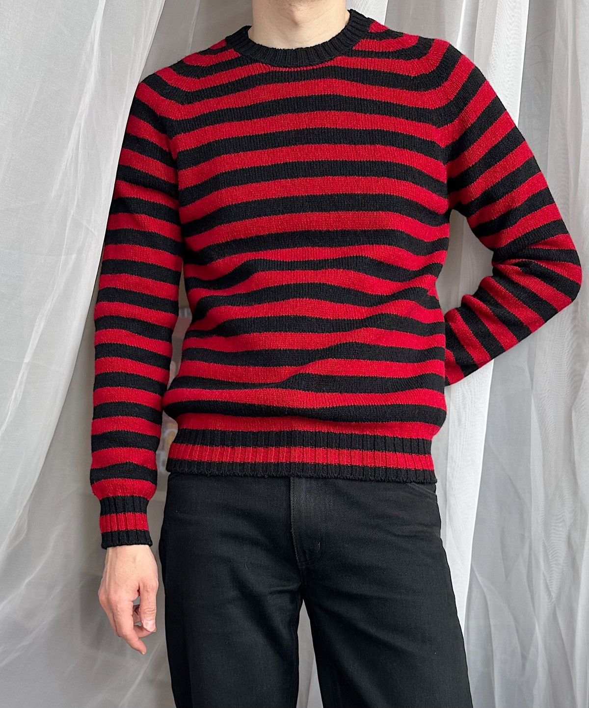 SAINT LAURENT Hedi Slimane FW15 Striped Wool Sweater runway