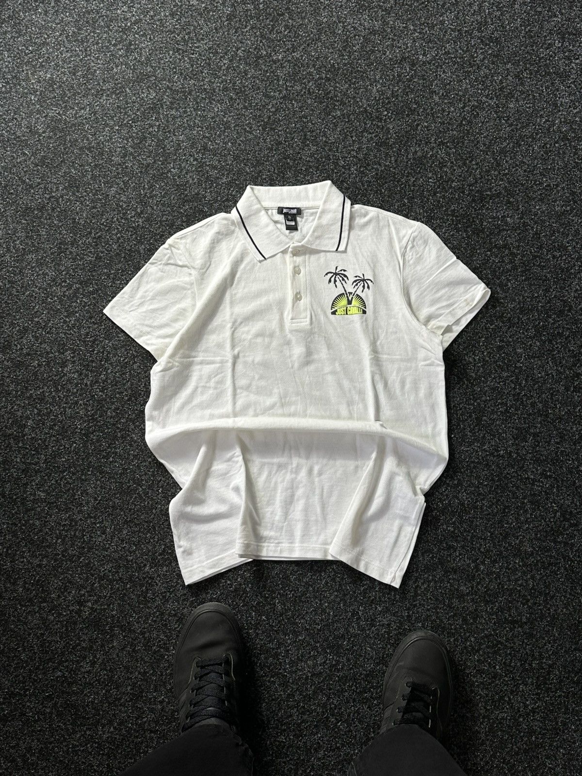 Just Cavalli × Roberto Cavalli 🚨JUST CAVALLI BEACHWEAR ROBERTO RARE TREE DESIGN POLO SHIRT Size US M / EU 48-50 / 2 - 1 Thumbnail