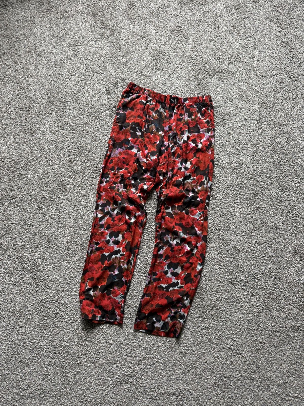 Dries Van Noten Dries Van Noten Floral Pants – Size 40 Red / Abstract Print Size US 30 / EU 46 - 1 Thumbnail