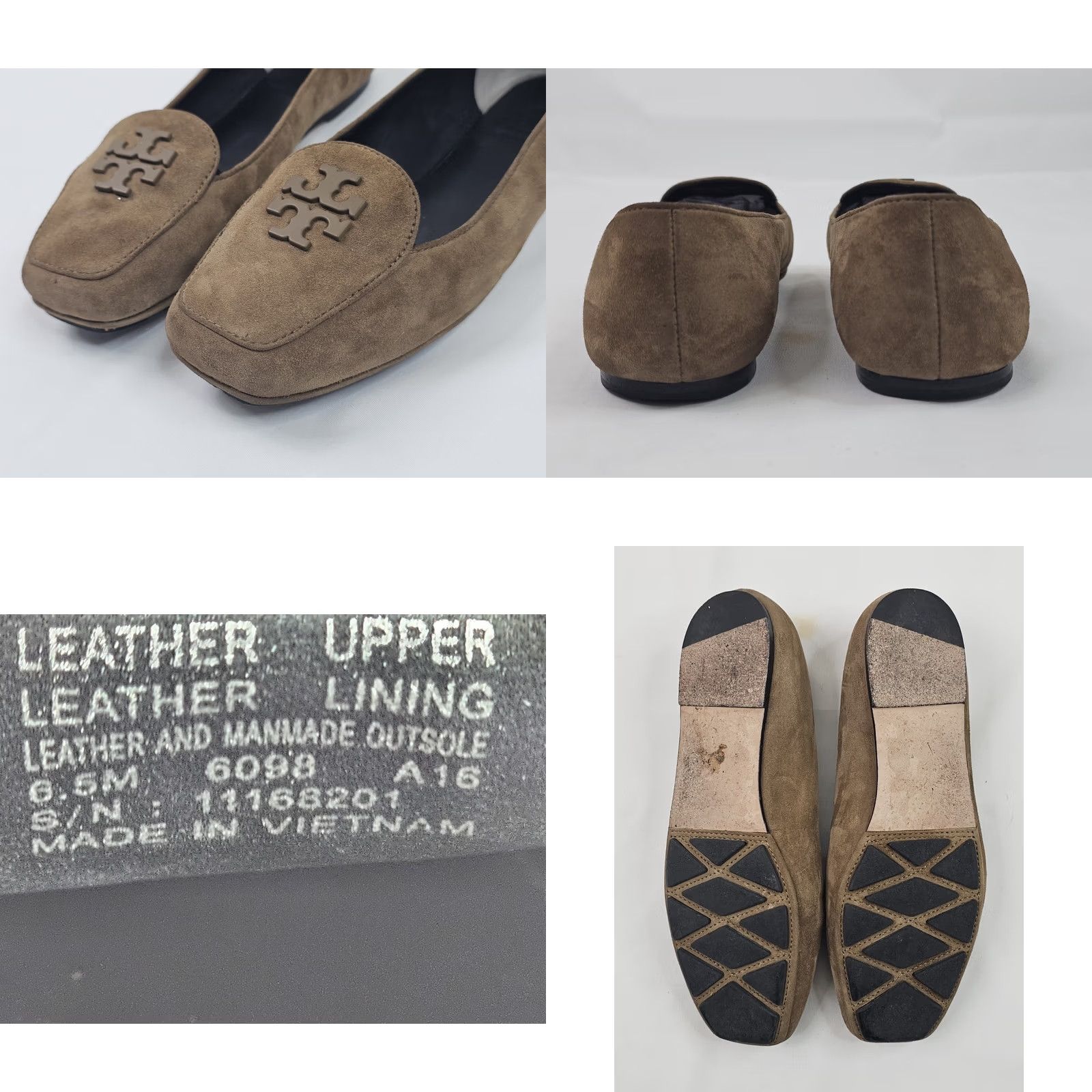 Tory Burch Tory Burch Ballet Womens Brown Suede Leather Slip Flat Women Slide Loafer Logo Size US 7 / IT 37 - 8 Thumbnail
