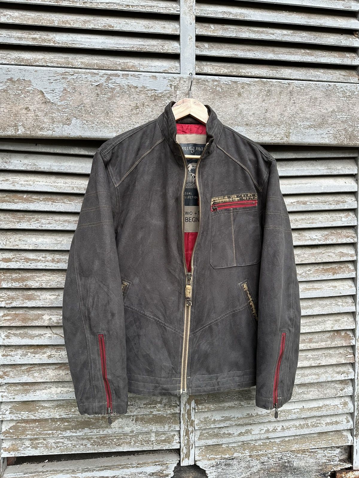 Vintage 👹Vintage Coming Man Grey Suede Detroit Style Jacket Size US L / EU 52-54 / 3 - 2 Thumbnail
