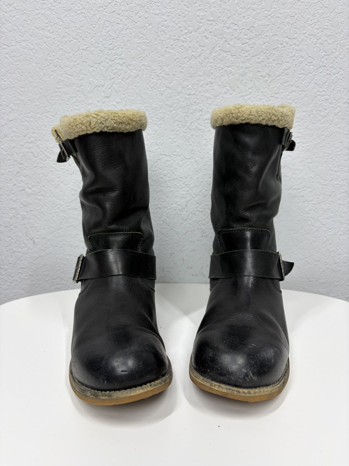 If Six Was Nine Vintage Like Maison Margiela Tabi Leather Biker Boots 00s Size US 8 / EU 41 - 5 Thumbnail