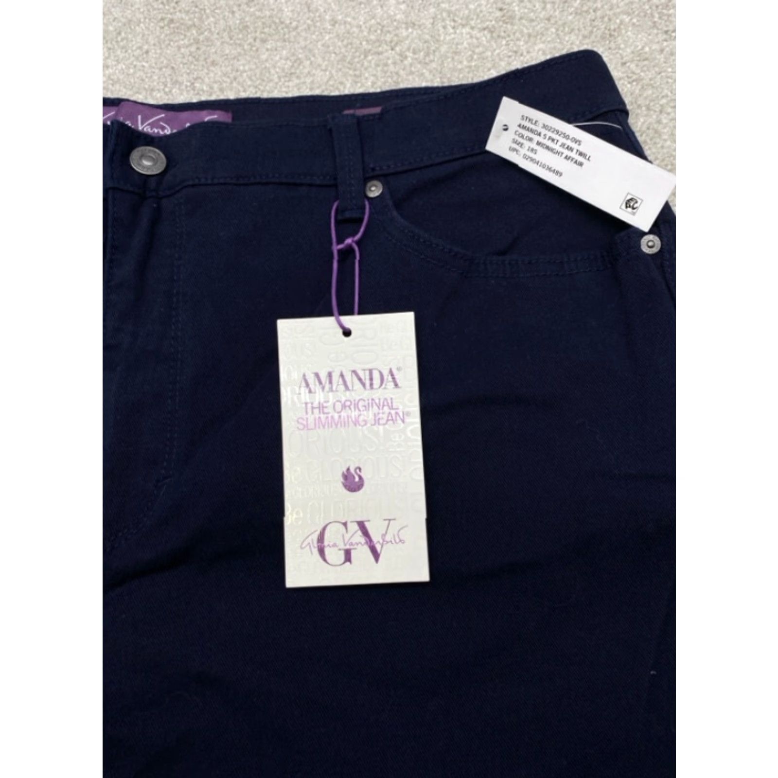 Gloria Vanderbilt VINTAGE Gloria Vanderbilt Amanda Jeans Womens 18S Navy Denim Stretch NEW Size 40" / US 18 - 2 Thumbnail
