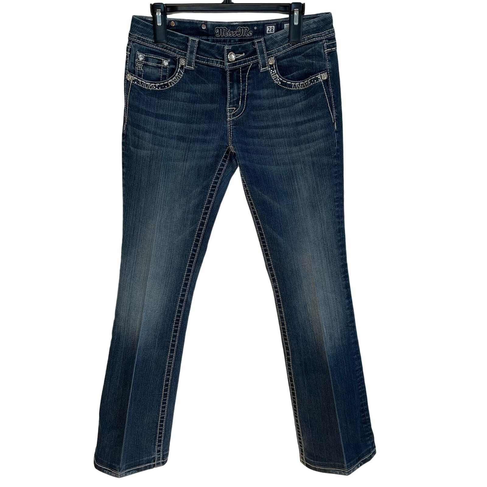 Miss Me Miss Me Easy Boot Jeans 28 Womens Bling Bootcut Denim Size 32" / US 10 / IT 46 - 1 Thumbnail