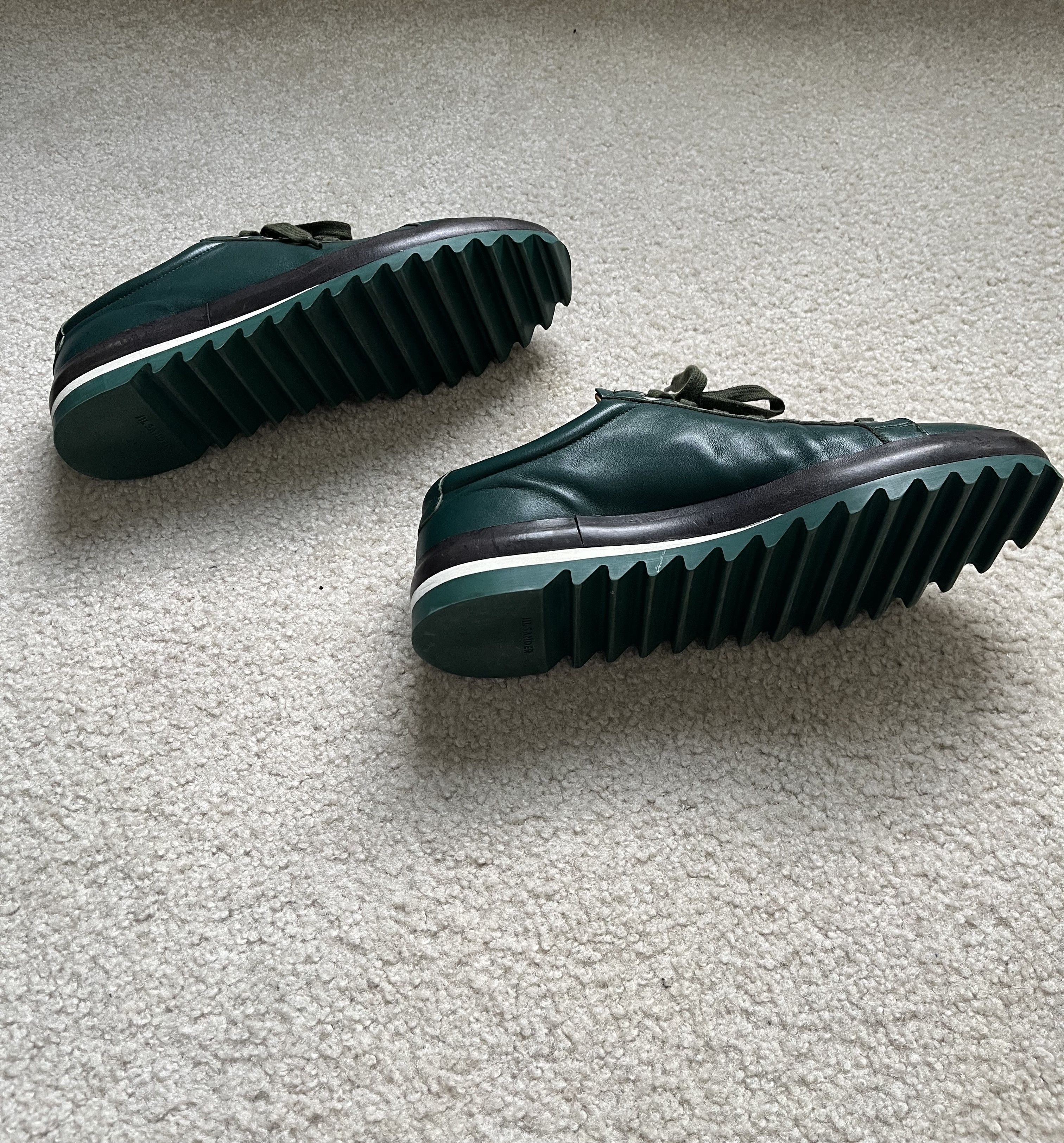 Jil Sander Jil Sander Forest Green Leather Platform Sneakers EU 41 Size US 8 / EU 41 - 8 Thumbnail