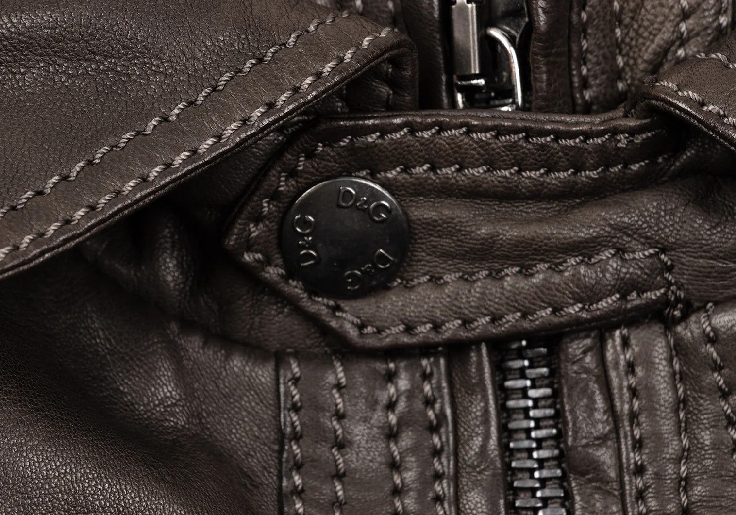Dolce & Gabbana Pocket Design Quilted Lining Lambskin Leather Blouson Brown Size US S / EU 44-46 / 1 - 4 Thumbnail
