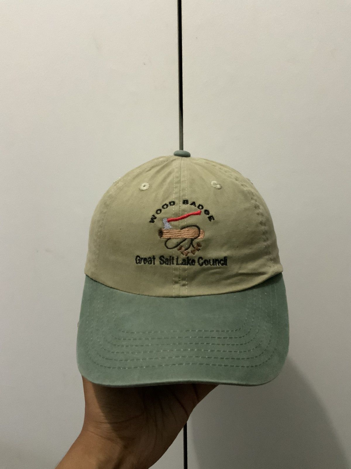 Vintage Wood Badge Salt Lake Spellout Hat Cap Size ONE SIZE - 1 Thumbnail