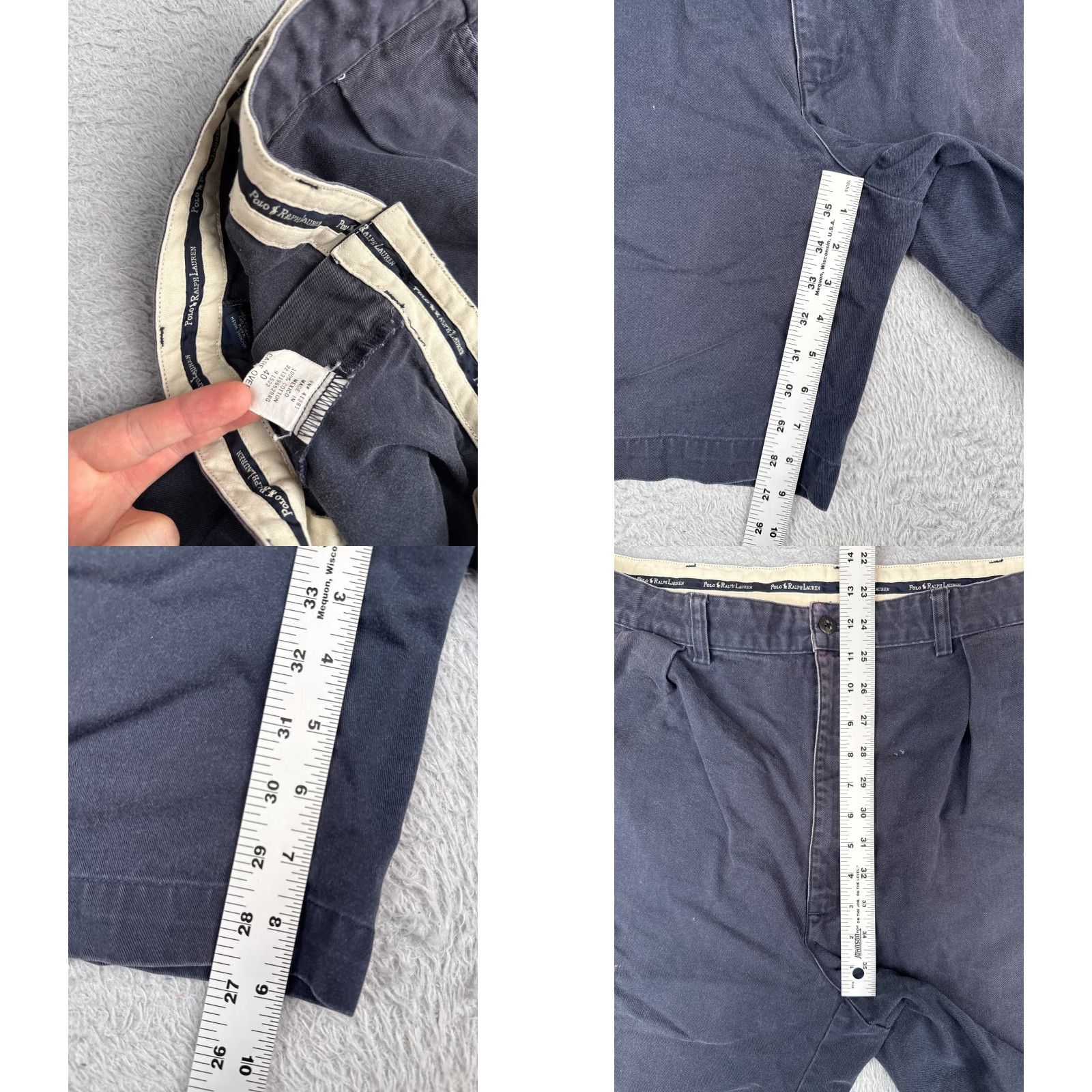 Polo Ralph Lauren VINTAGE Polo Ralph Lauren Chino Shorts Men 40 Blue Pleated 9in Inseam Cotton Casual Workwear Size US L / EU 52-54 / 3 - 8 Thumbnail