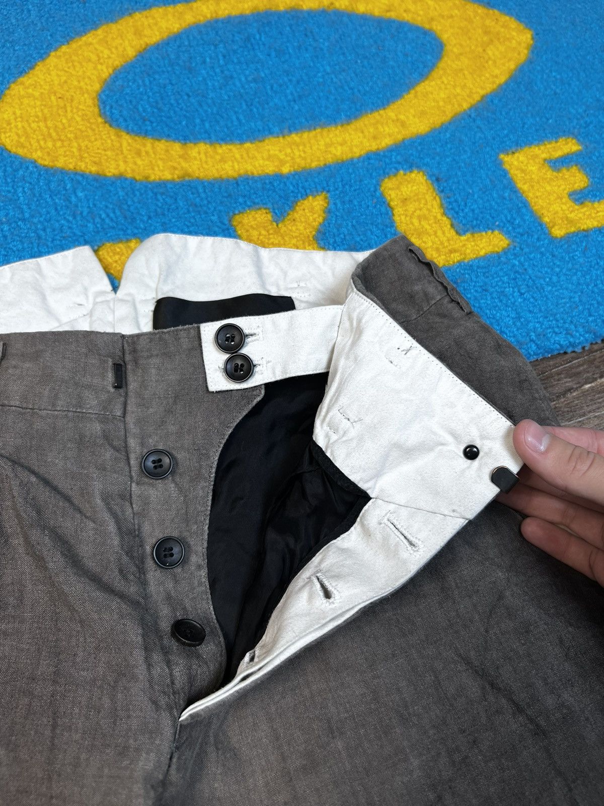 Japanese Brand × The Viridi-anne The Viridi-Anne Linen Cropped Gray Pants Size US 32 / EU 48 - 12 Thumbnail