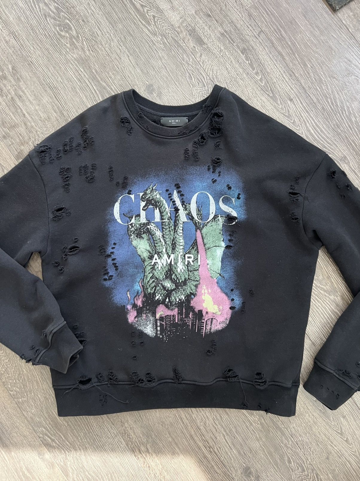 Amiri AMIRI City dragon distressed sweatshirt Size US S / EU 44-46 / 1 - 1 Thumbnail