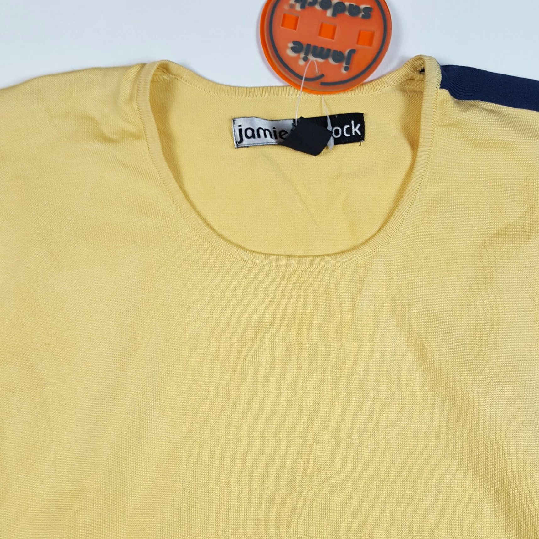 Vintage Jamie Sadock Yellow Silk Knit Women's Medium Short Sleeve Golf Outdoor Shirt Top Size M / US 6-8 / IT 42-44 - 2 Thumbnail