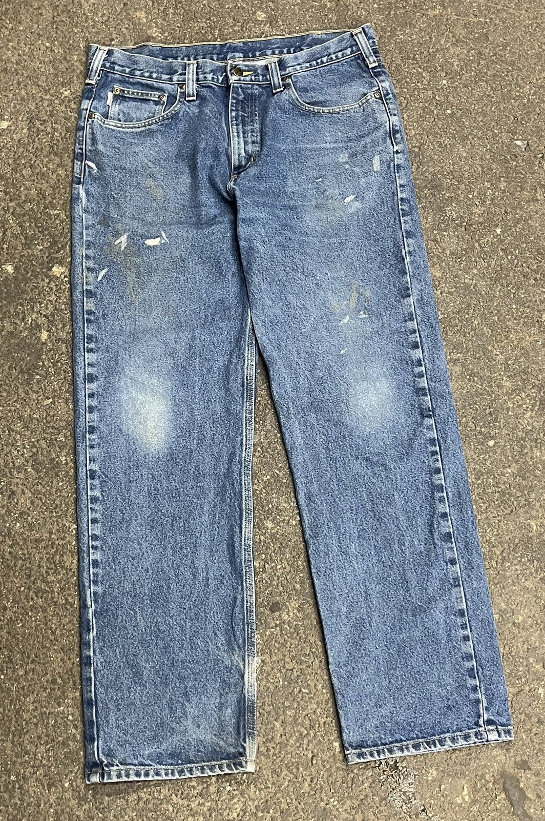 Carhartt × Vintage Carhartt baggy fit denim pants thrashed skater faded hype Size US 36 / EU 52 - 5 Thumbnail