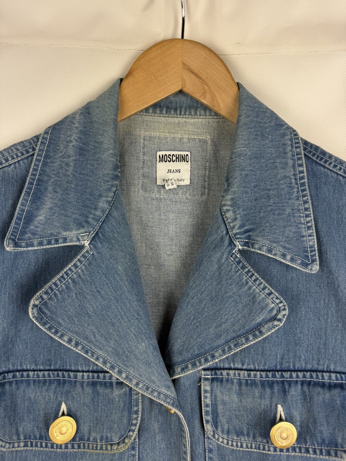 Moschino × Vintage Moschino Jeans VTG Denim Sleeveless Vest Jacket Waistcoat Size XL / US 12-14 / IT 48-50 - 8 Thumbnail