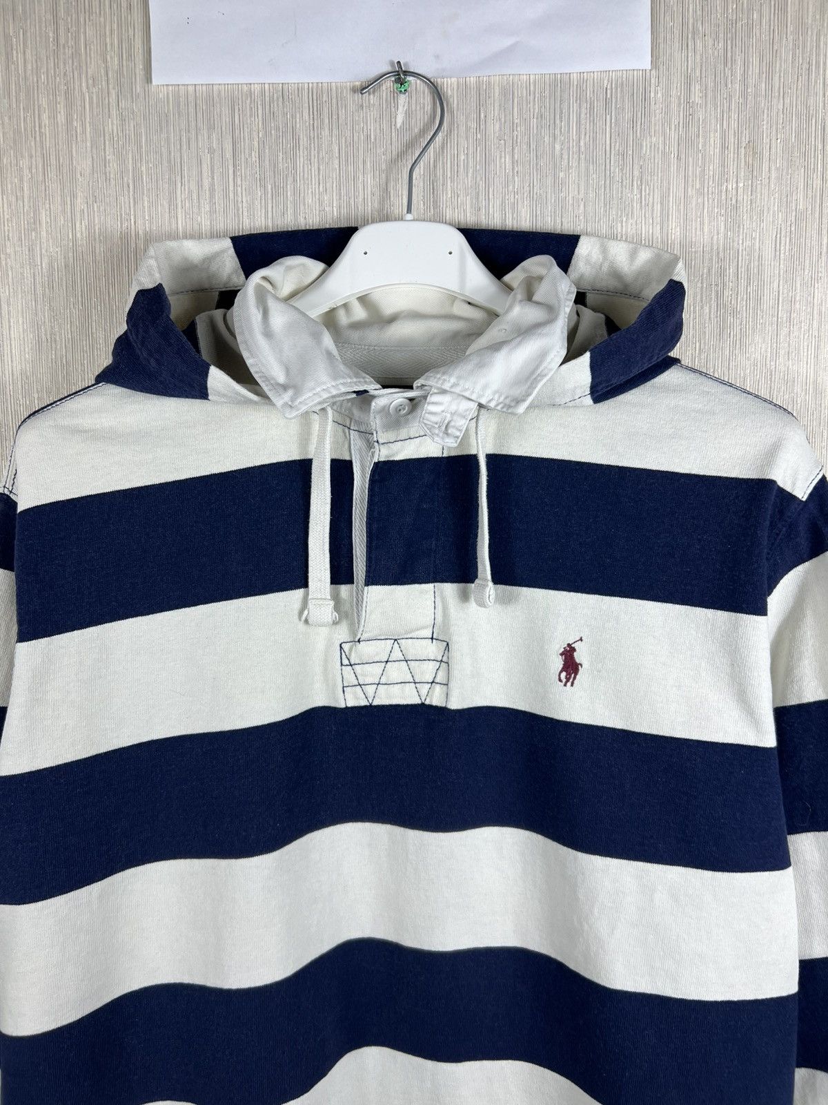 Polo Ralph Lauren Vintage 90s Polo Ralph Lauren striped golf hoodie chest logo Size US XL / EU 56 / 4 - 5 Thumbnail