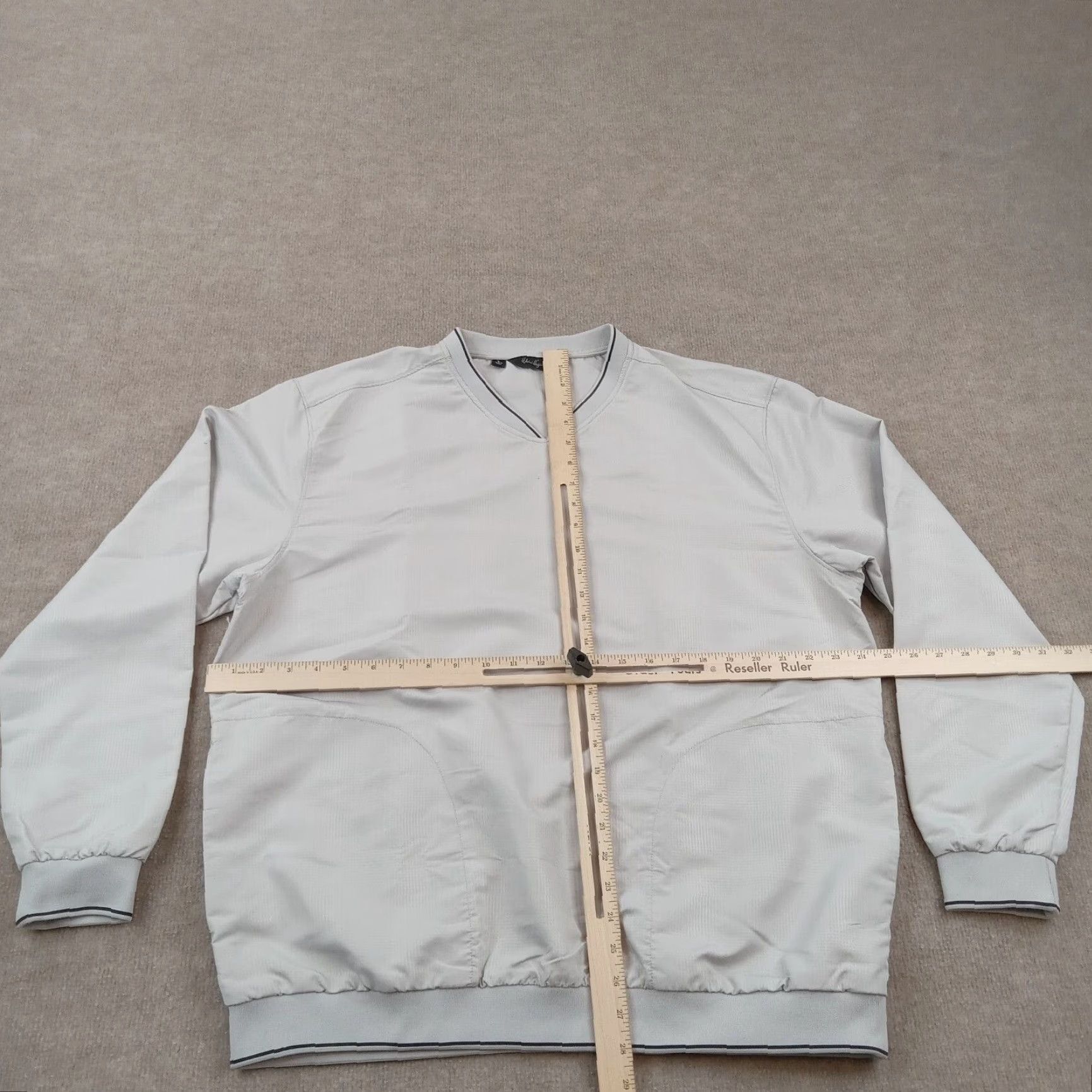 Vintage Walter Hagen Mens Large Gray Golf Windbreaker Jacket Long Sleeve V-Neck Lightweight Outdoor Jacket Mens Size US L / EU 52-54 / 3 - 2 Thumbnail