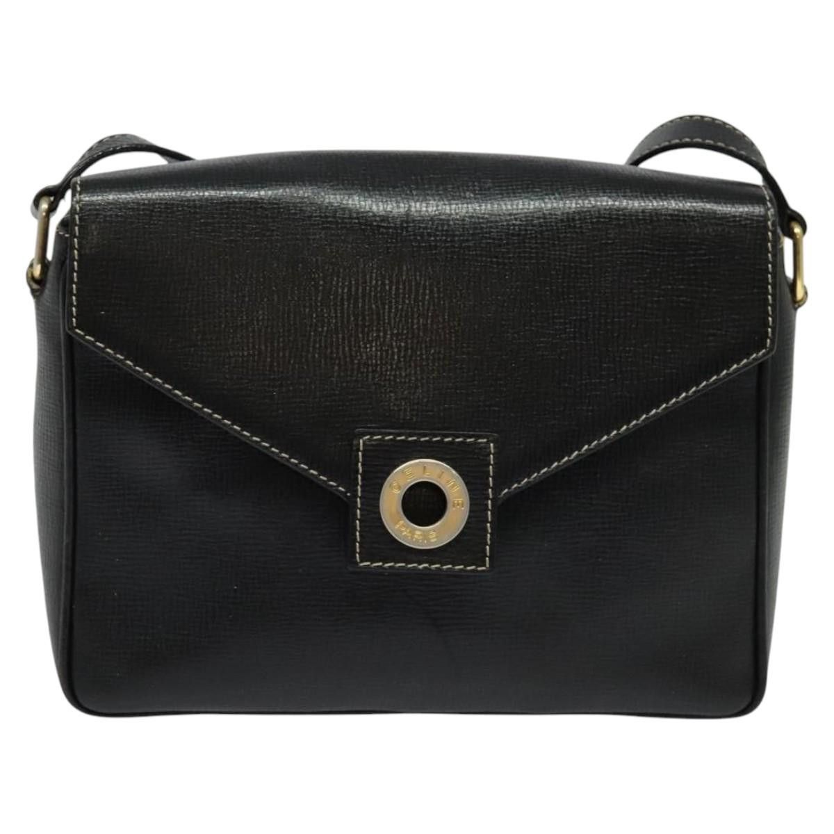 Celine CELINE Shoulder Bag Leather Black Gold Size ONE SIZE - 2 Thumbnail