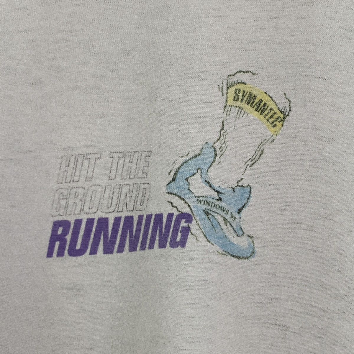 Vintage Vintage 90s Windows 95 Norton Antivirus Distressed T Shirt Size US XL / EU 56 / 4 - 2 Thumbnail