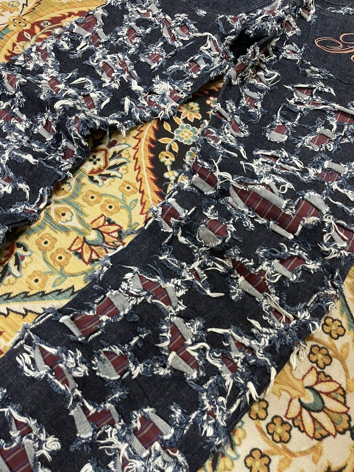 Japanese Brand Vintage Altch Destroyed Rips And Patchess Distressed Jeans Size US 29 - 4 Thumbnail