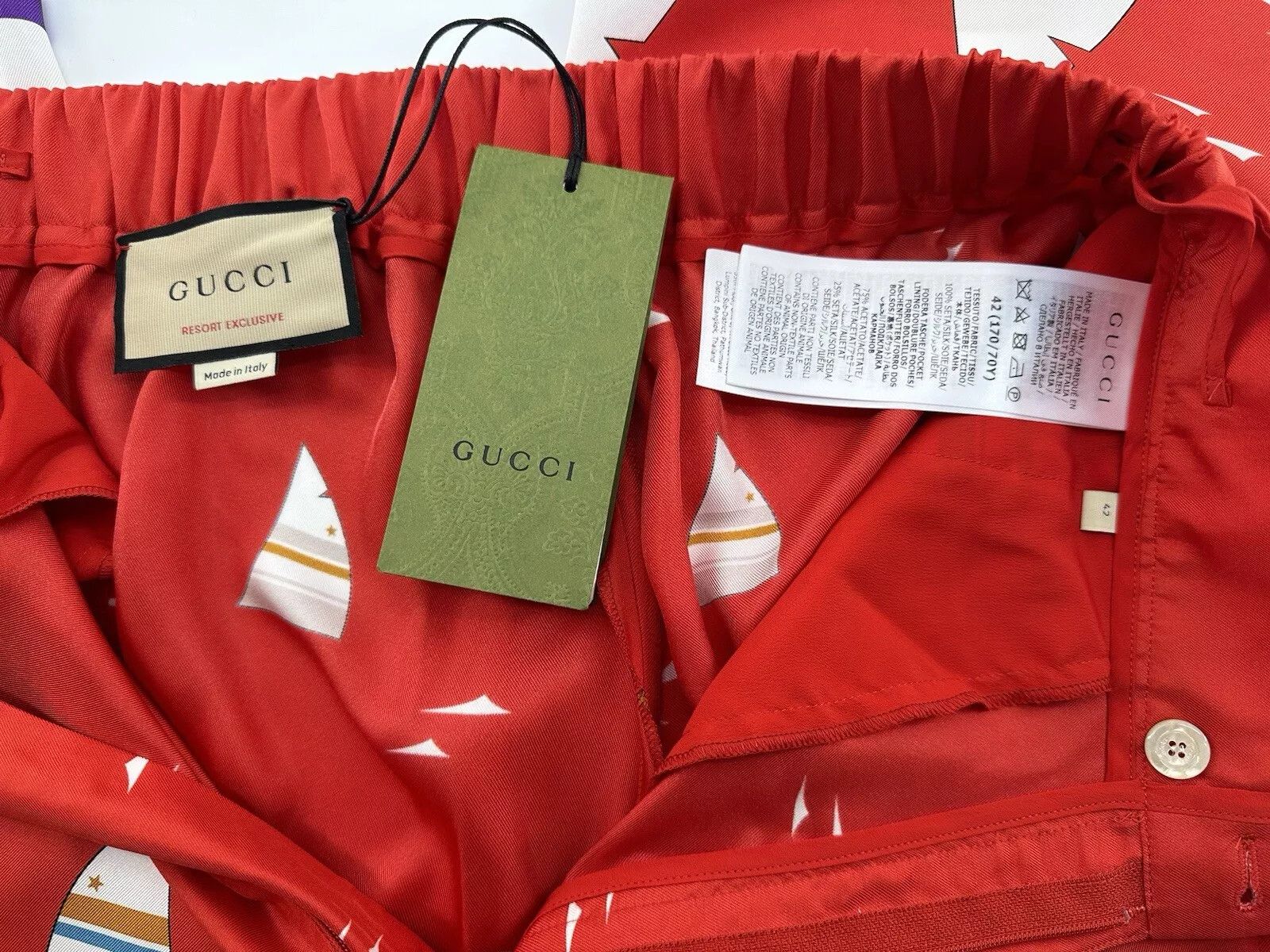 Gucci new Gucci women Pants Silk Size-IT-42 / M Size 28" / US 6 / IT 42 - 13 Thumbnail