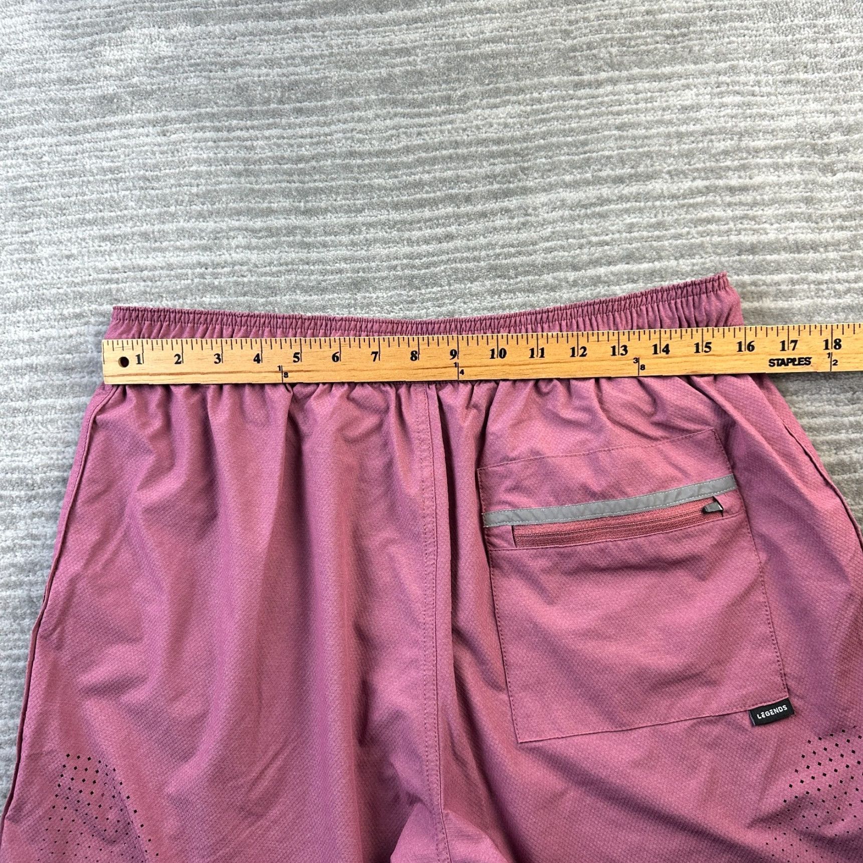 Vintage Legends Luka Shorts Mens Large Red 8" Gym Workout Stretch Drawstring Athletic Activewear Size US 33 - 6 Thumbnail