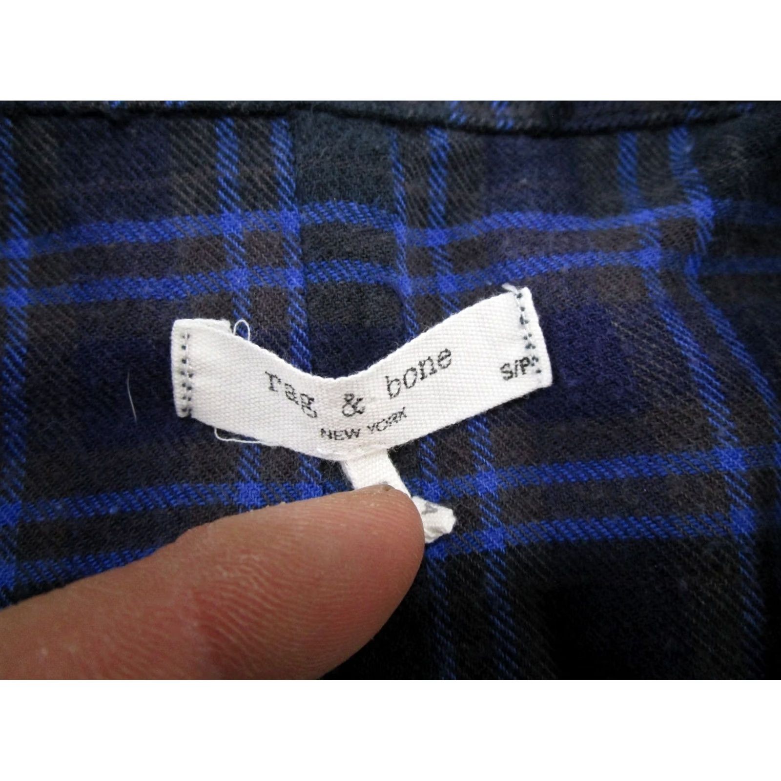 Rag & Bone RAG & BONE Blue Plaid Flannel Button-Down Long Sleeve Shirt S Women Pocket Front Button-Up Casual Vintage: No 100% Cotton, Regular Fit Size S / US 4 / IT 40 - 2 Thumbnail