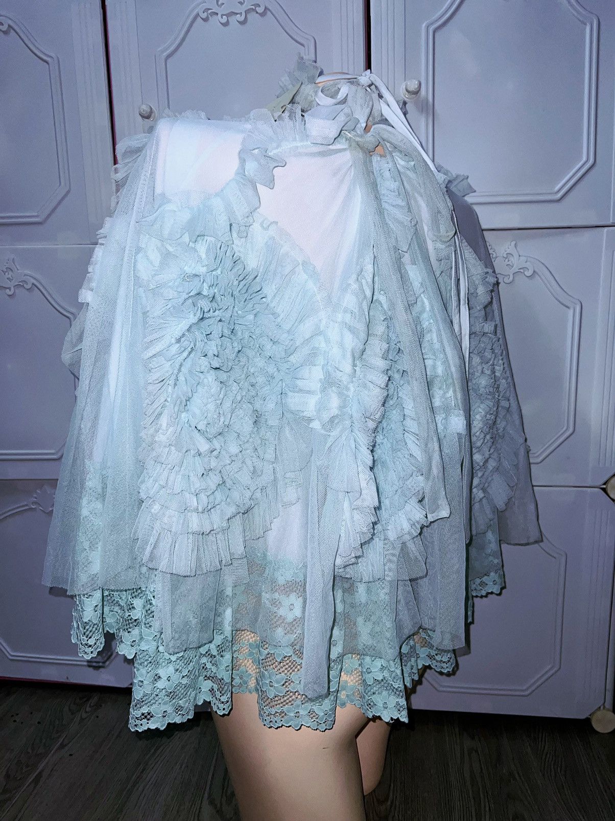 Japanese Brand Dollcake lace chiffon Princess cape👸🏻🧝🏻‍♀️ Size ONE SIZE - 8 Thumbnail