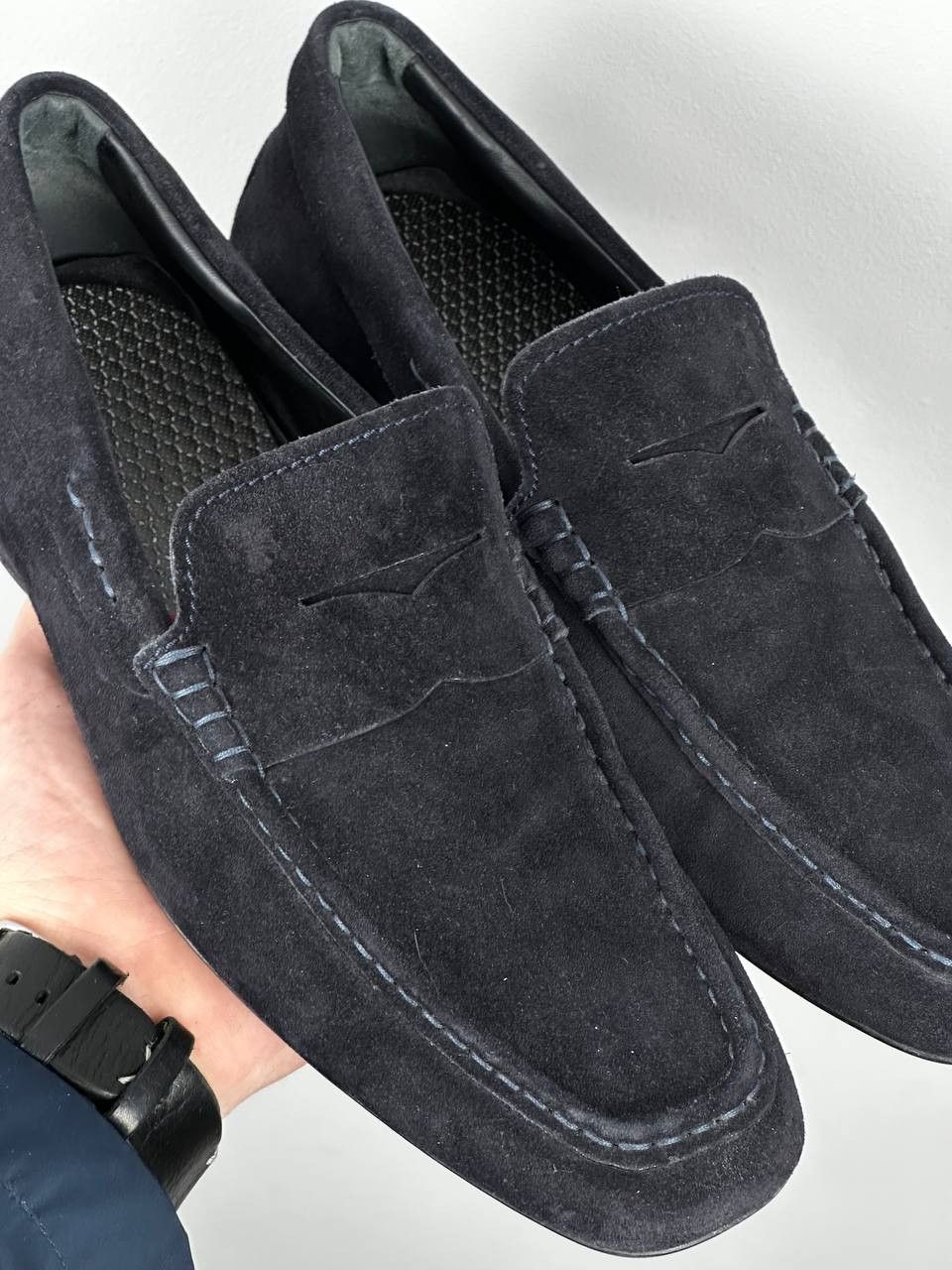 Tod's Tods Luxury Navy Suede Iconic Moccasin Loafers Size US 7 / EU 40 - 9 Thumbnail