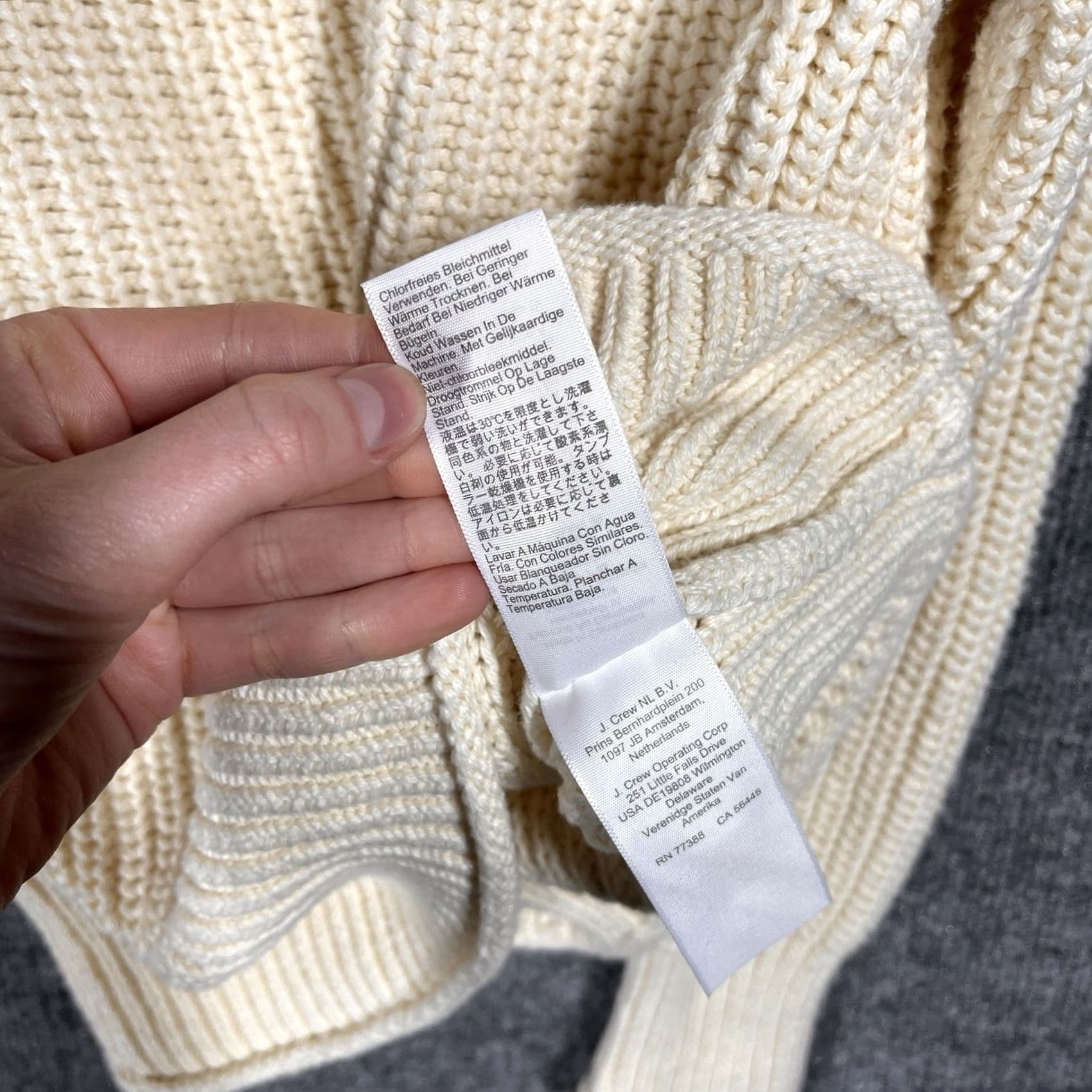 J.Crew J. Crew Sweater Womens XS Ribbed Cotton Fisherman Chunky Knit Raglan Ivory Size XS / US 0-2 / IT 36-38 - 7 Thumbnail