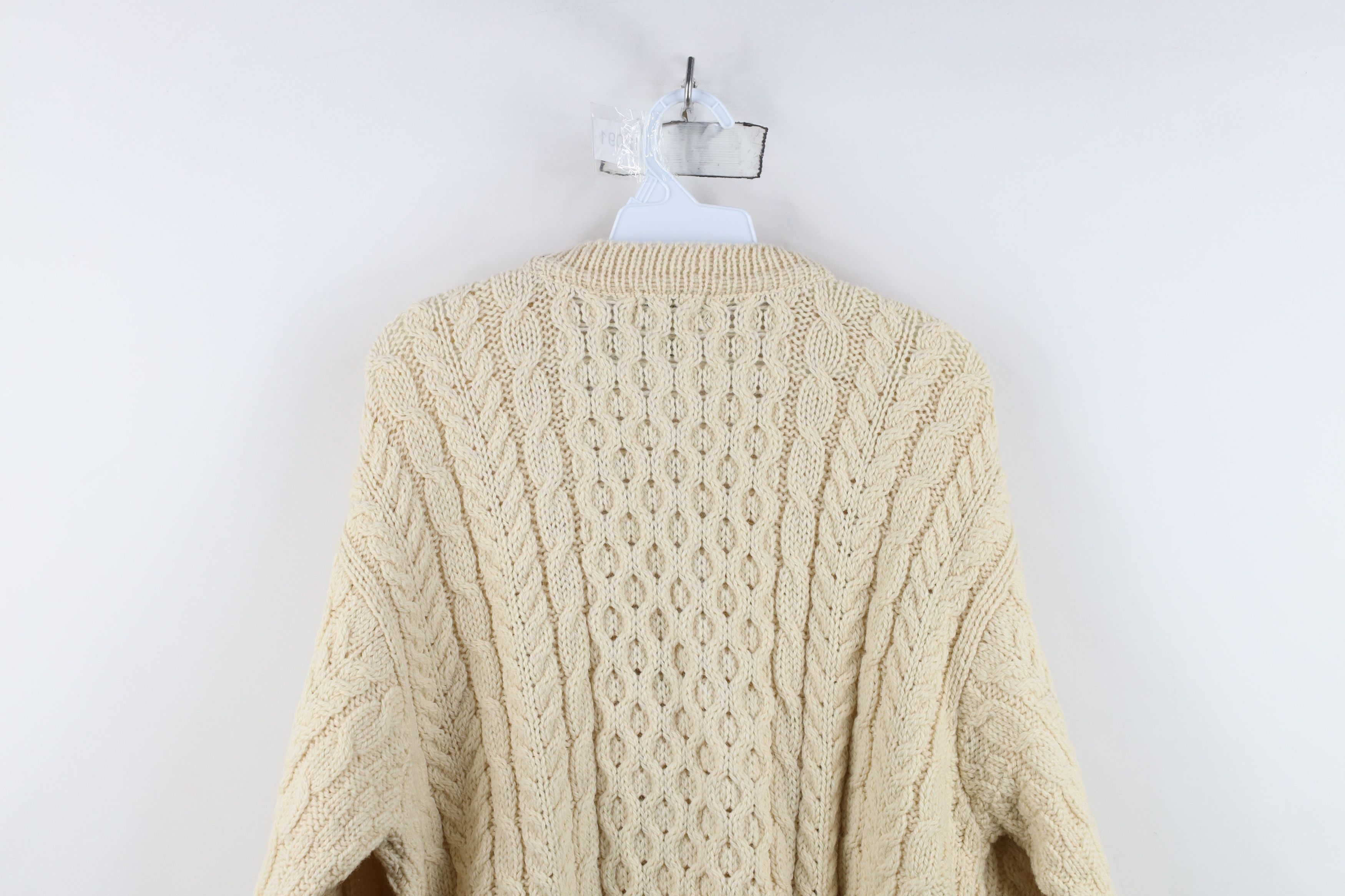L.L. Bean Vintage 90s LL Bean Fisherman Cable Knit Cardigan Sweater Size US L / EU 52-54 / 3 - 9 Thumbnail