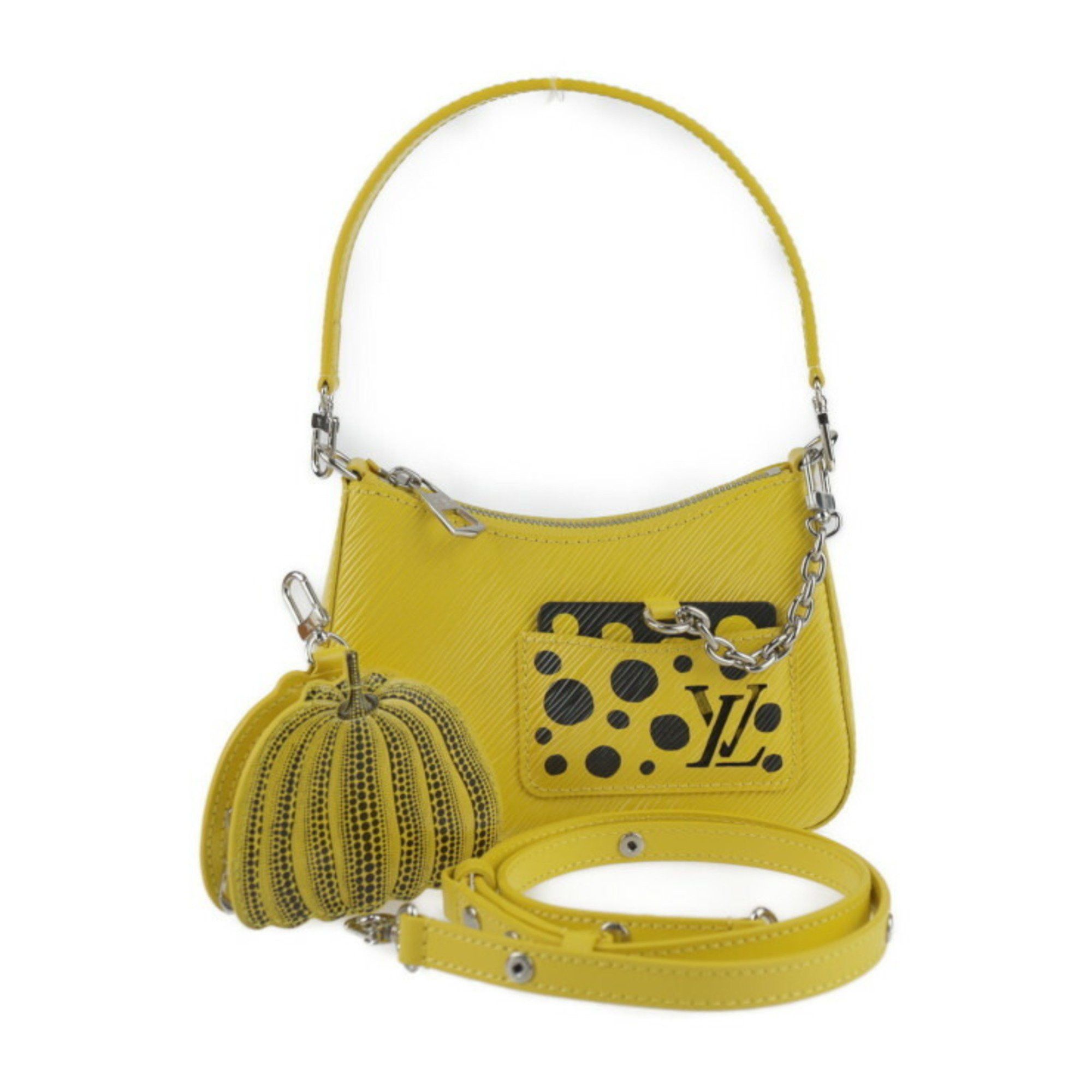 Louis Vuitton Lvxyk Malellini Yayoi Kusama Collaboration Handbag M21702 Epi Leather Jaune Black Shoulder Bag 2428033007179R1, Women's