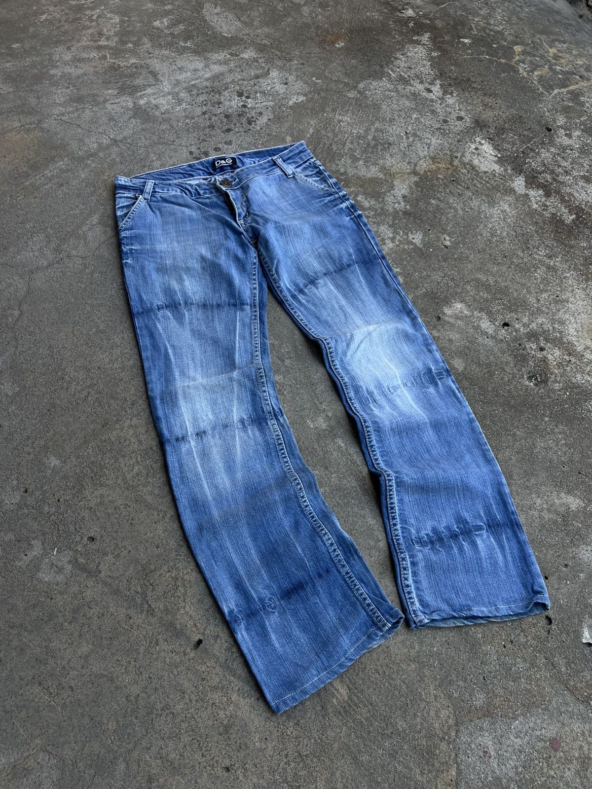 Dolce & Gabbana Crazy Vintage Dolce & Gabbana Boot cut Flared Jeans Big Logo Size 31" - 2 Thumbnail