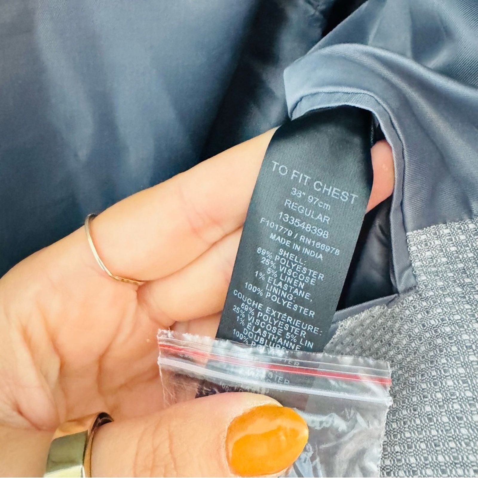 Asos ASOS Grey Gray White Linen Boxy Button Blazer Sport Coat 38 Size 38R - 9 Thumbnail