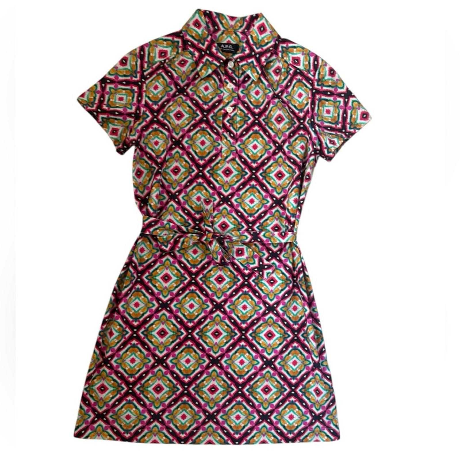 A.P.C. A.P.C. Geometric Cotton Prudence Shirt Mini Dress FR 36/US S Size S / US 4 / IT 40 - 11 Thumbnail