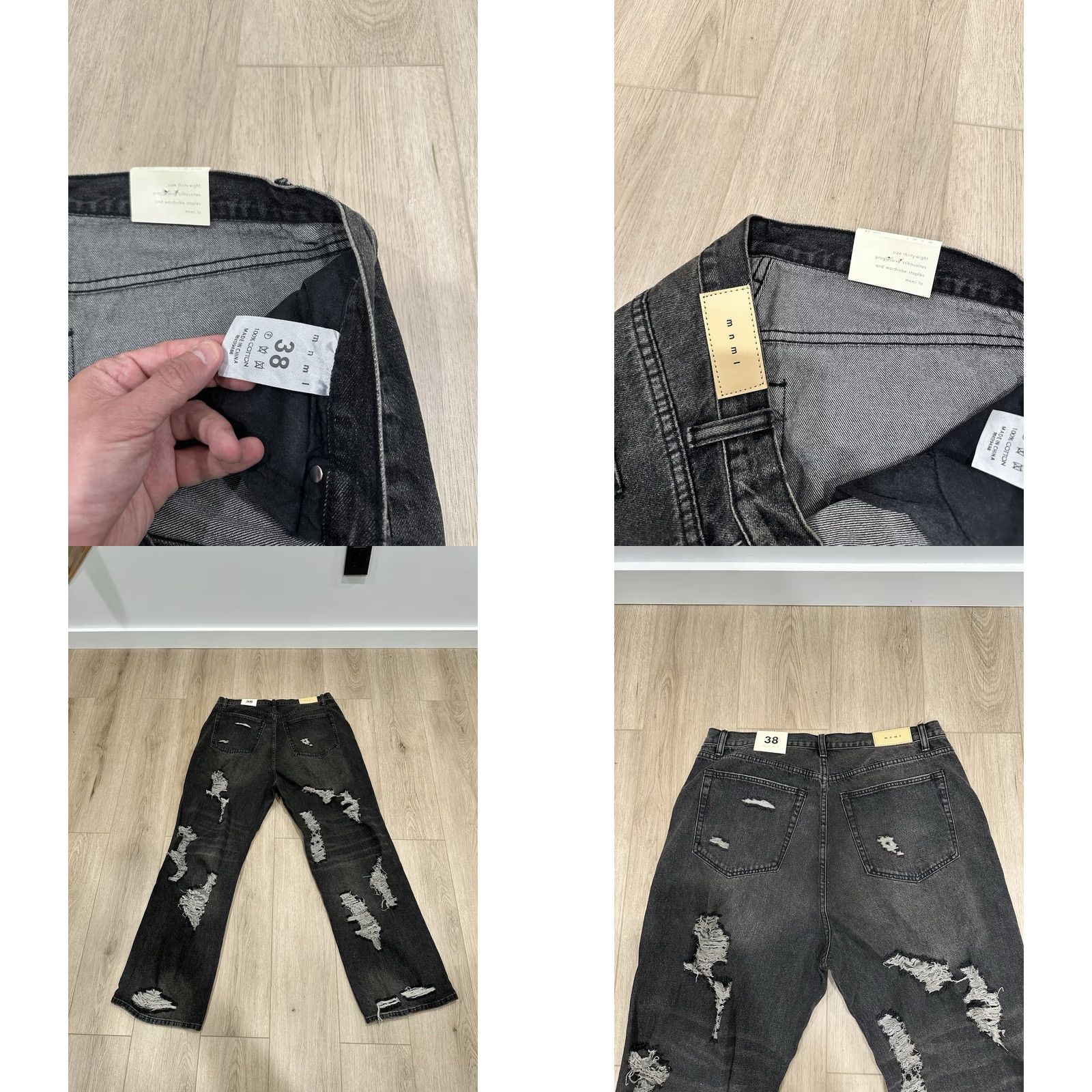 MNML MNML Men's Denim Jeans Baggy Black 38x33 Shirt? Pants? No, Use Jeans. 38x33 MNML Baggy Denim casual Mens Black NWT ULtra Decimated? Size US 38 / EU 54 - 8 Thumbnail