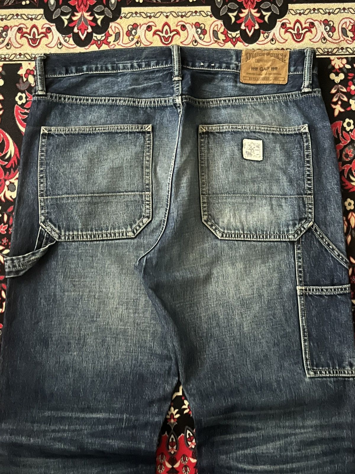 Carhartt × Gap ⚡️Workwear⚡️Vintage Gap 1969 Carpenter Dark Blue Washed Jeans Size US 34 / EU 50 - 7 Thumbnail