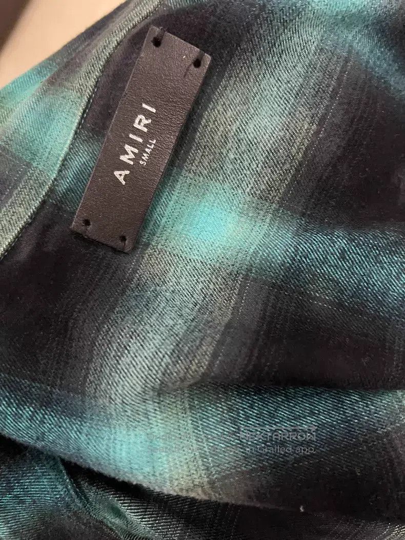 Amiri Amiri Green Washed Plaid Flannel Shirt Size US S / EU 44-46 / 1 - 3 Thumbnail