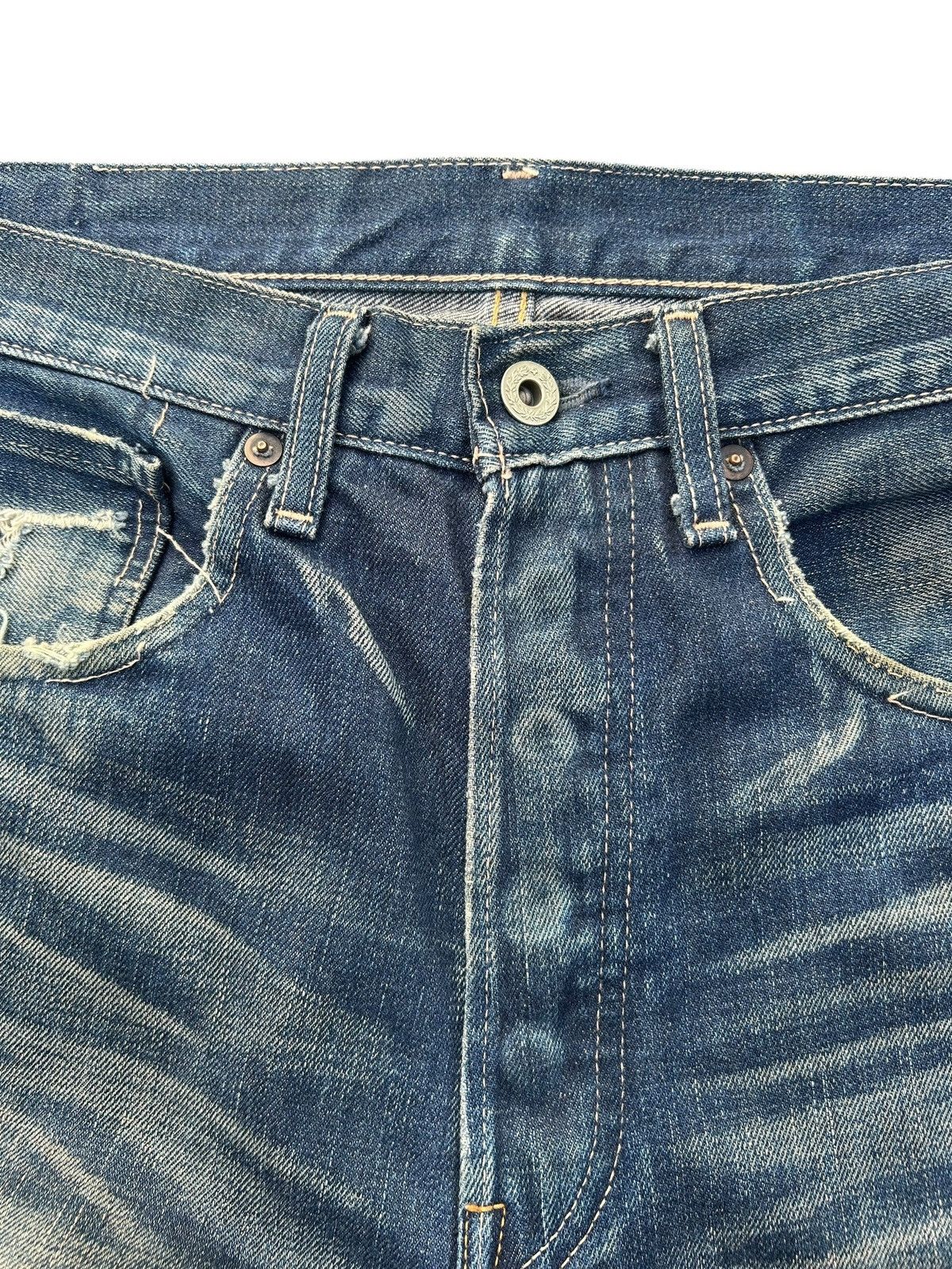 Kapital Thrashed Vintage Levis Big E Selvedge Distressed Denim jeans Size US 32 / EU 48 - 11 Thumbnail